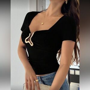 Elegant Black Women's Top